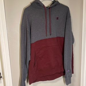 CHAMPION Maroon and gray hoodie